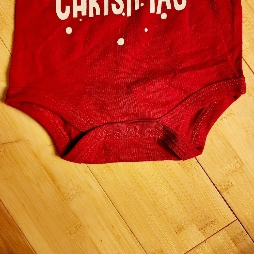 NWT 2 Piece Lot North Pole Baby Christmas Onsie Size 3M Red White Infant Holiday